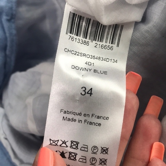 Chloé Chambray Embroidered Maxi Dress Downy Blue Eyelet Size 34 - Picture 12 of 16